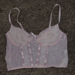 Mesh pink lingerie top